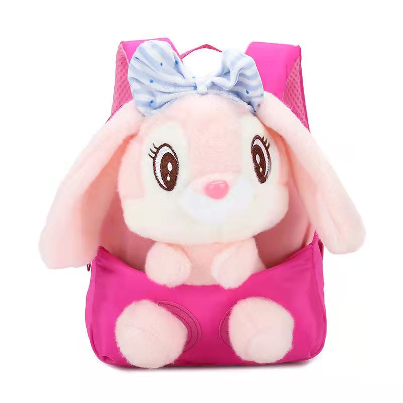 Plush School Bags for Girls Plush Animals Backpacks Kids Stuff Backpack Kindergarten Toddler Backpacks 可愛毛絨動物兒童背包