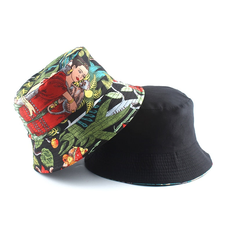 2022 New Panama Hat Men Women Print Bucket Hat Reversible Fisherman Hats Summer Casual Hip Hop Bob Chapeau Visor Bucket Cap