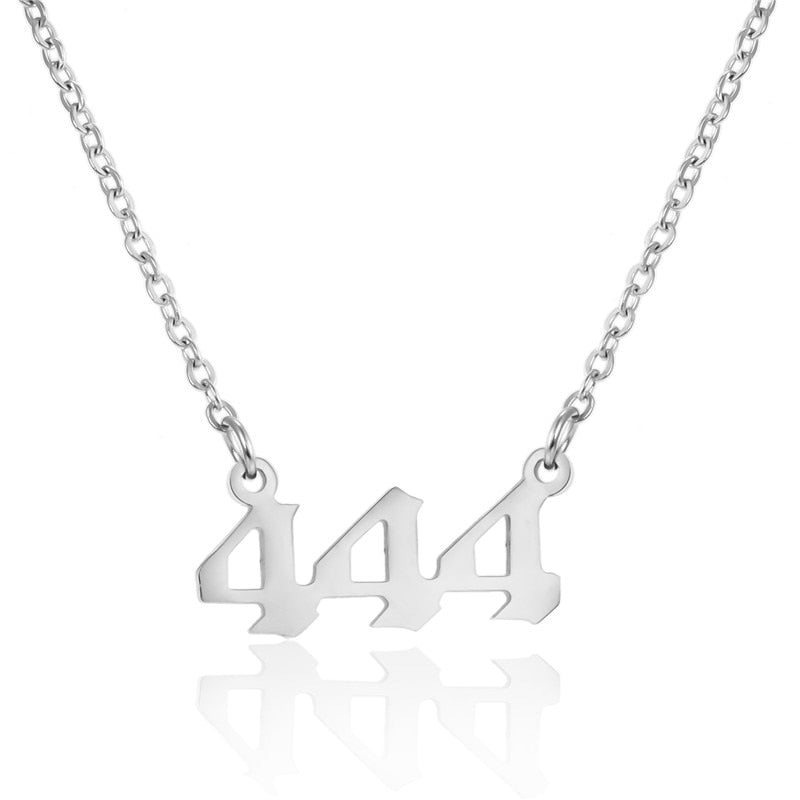 Stainless Steel Angel Number Necklace (Combination of 3 Identical Numbers) For Women Men Lucky Number Chain Necklaces Jewelry