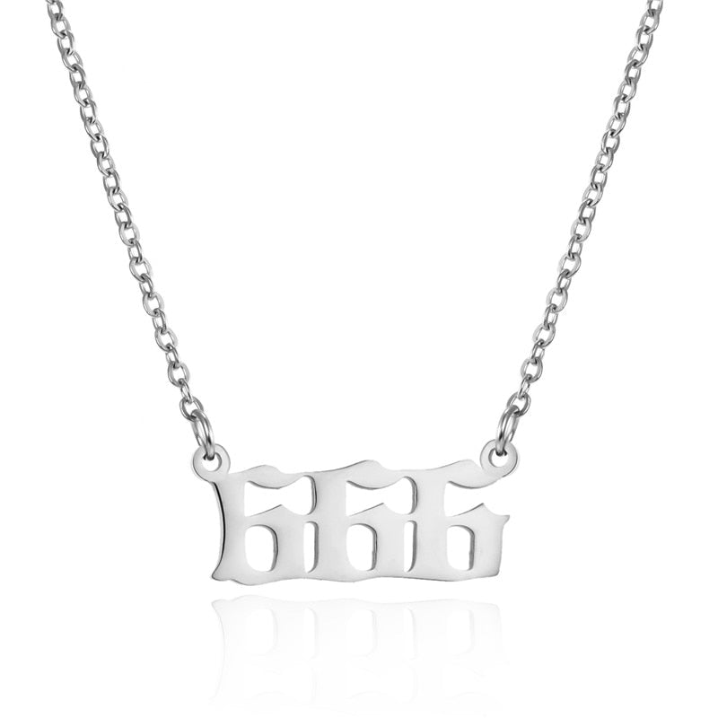 Stainless Steel Angel Number Necklace (Combination of 3 Identical Numbers) For Women Men Lucky Number Chain Necklaces Jewelry