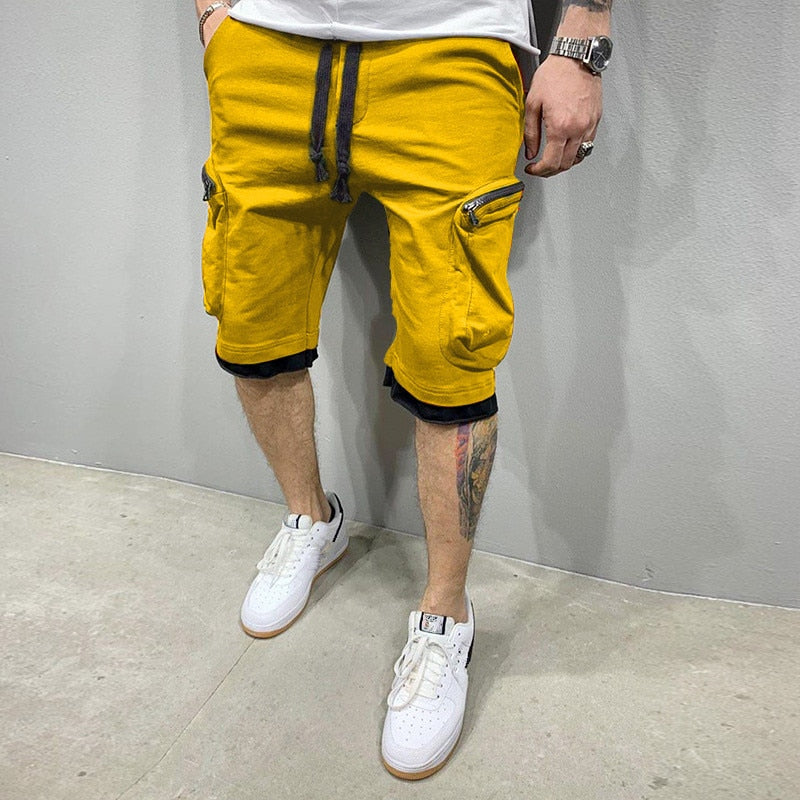 Summer Gym Quick-drying Shorts Casual Fitness Streetwear Men's Jogging Short Pants Men Multi-pocket Sport Casual Hip Cargo Short