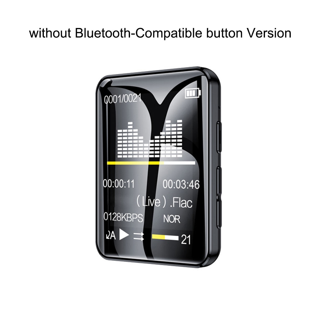 New Full Screen Bluetooth-Compatible 5.0 Mp4 Video Player Portable Sport Stereo Music MP3 Player FM Radio E-book Audio Recording