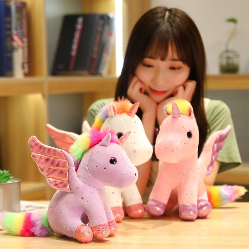 New Arrive 14/22/30cm Lovely Angel Unicorn Plush Toys Cartoon Stuffed Animal Key Chain for Kids Birthday Home Decor Gifts