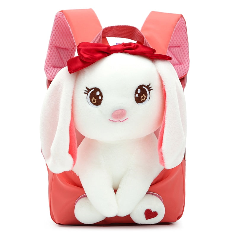 Plush School Bags for Girls Plush Animals Backpacks Kids Stuff Backpack Kindergarten Toddler Backpacks 可愛毛絨動物兒童背包