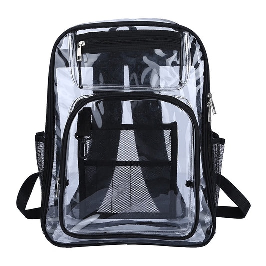 Backpack Waterproof Transparent School Bag Girl Large Capacity Backpack Solid Clear Backpack Men Fashion Transparent Plastic Bag 時尚防水透明塑料背包
