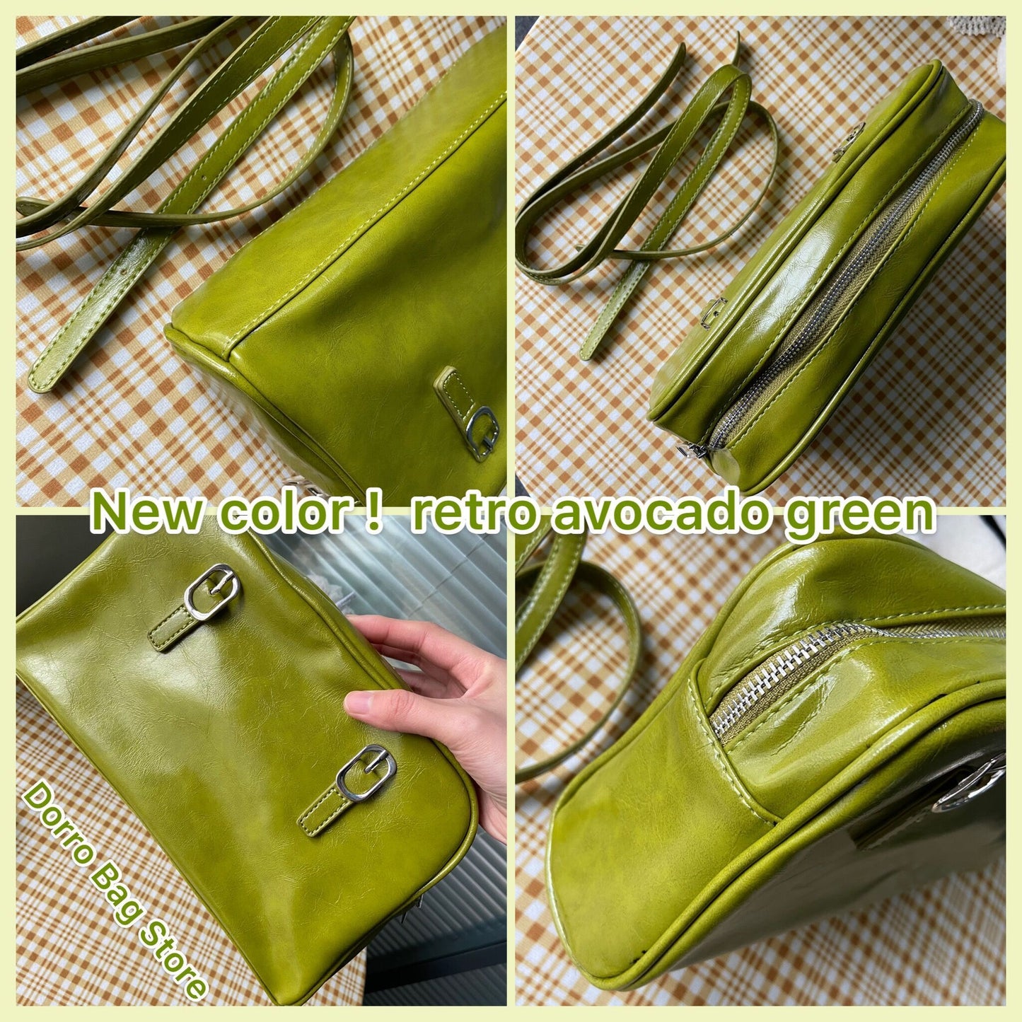 Fashion Women Green Big Shoulder Bags PU Leather Female Purse Handbags Large Capacity Ladies Daily Small Casual Tote 時尚皮革大單肩包