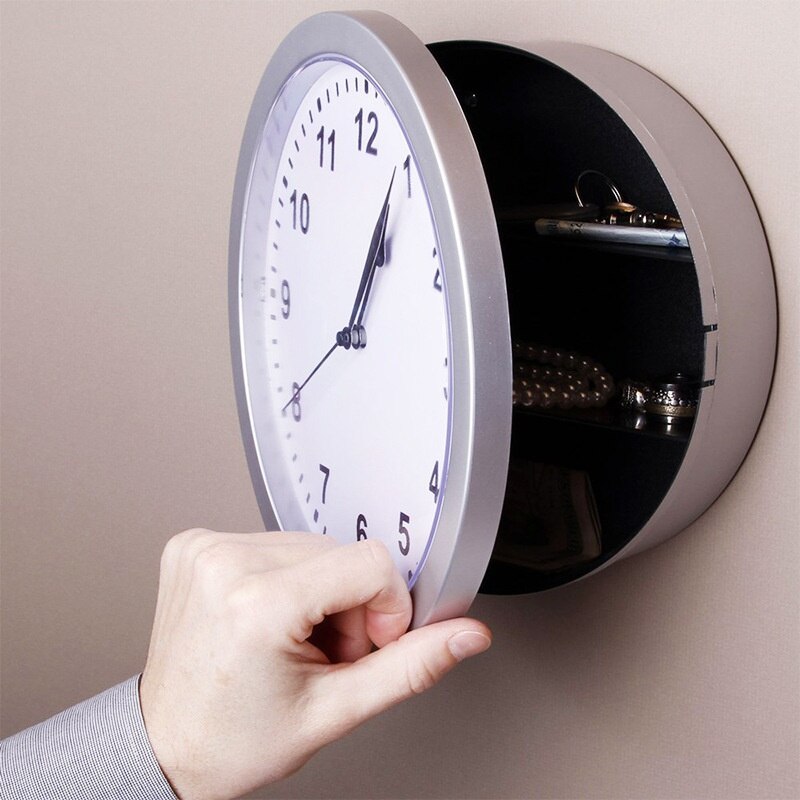 Retro Wall Clock Safe Wall Clock Home Decoration Valuables Storage Box Safe Hidden Secret Storage Box Money Jewelry