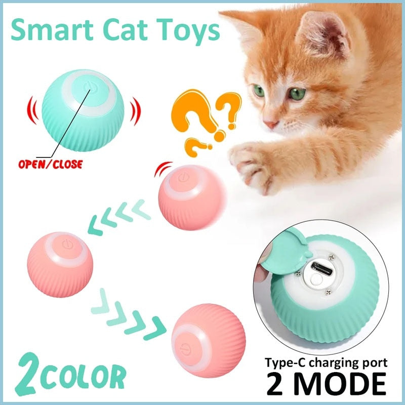 Smart Cat Toys Automatic Rolling Ball Electric Cat Toys Interactive For Cats Training Self-moving Kitten Toys Pet Accessories