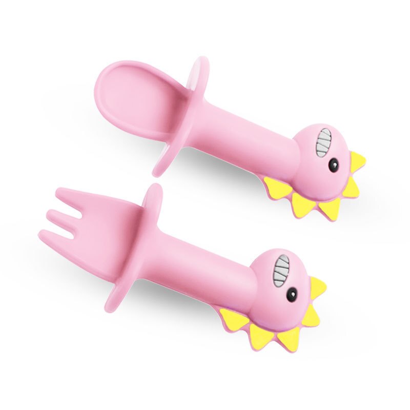Baby Gadgets Tableware Set Children Utensil Stainless Steel Toddler Dinnerware Cutlery Cartoon Infant Food Feeding Spoon Fork