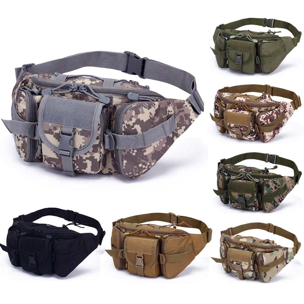 Tactical Waist Bag Fishing Pouch Outdoor Hiking Large-Capacity Waterproof Utility Pouch Riding Pockets Hunting Climbing Bag 大容量防水實用野外腰包