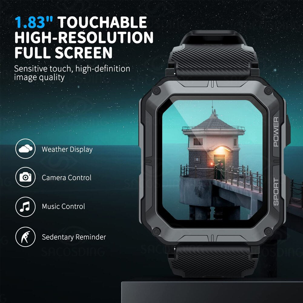 2023 Men's Smart Watch Bluetooth Call IP68 Waterproof 380mAh Long Standby Multi-dial HD Screen Sport Watches Outdoor Smartwatch