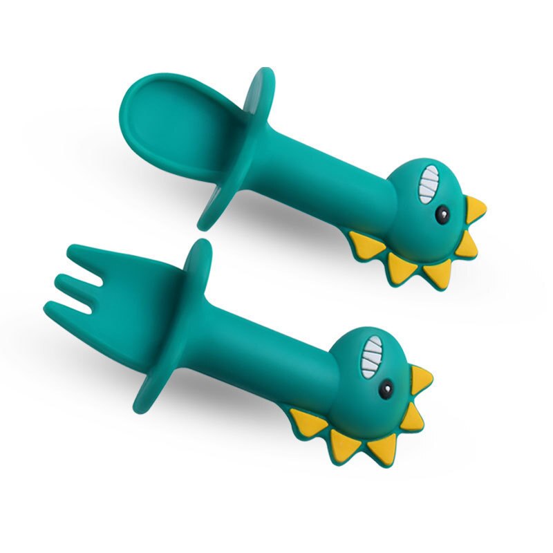 Baby Gadgets Tableware Set Children Utensil Stainless Steel Toddler Dinnerware Cutlery Cartoon Infant Food Feeding Spoon Fork