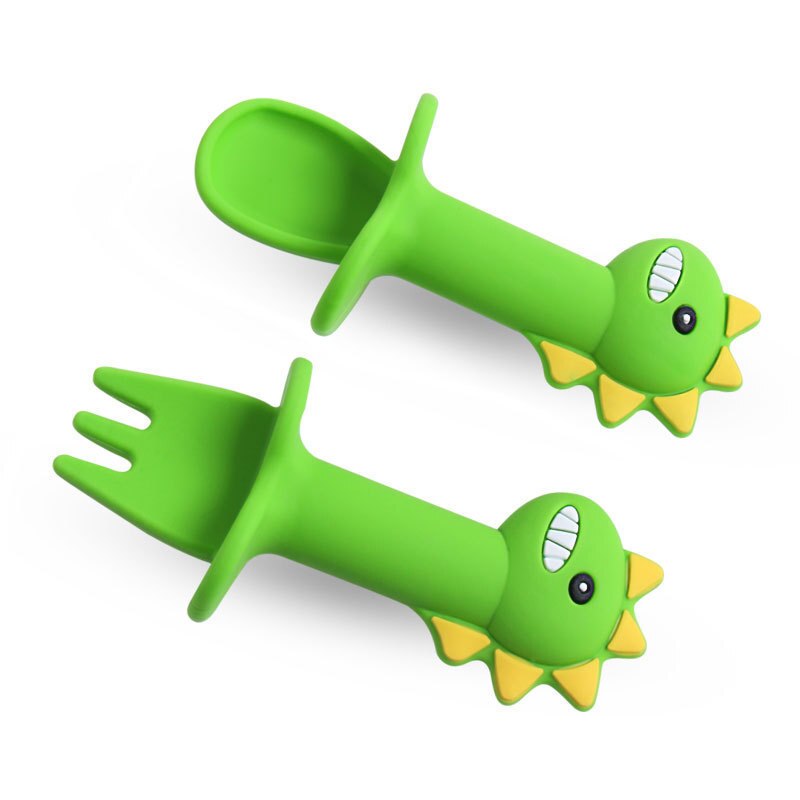 Baby Gadgets Tableware Set Children Utensil Stainless Steel Toddler Dinnerware Cutlery Cartoon Infant Food Feeding Spoon Fork