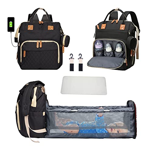 Fashion Baby Diaper Backpack Bag Mummy Maternity Solid Nappy Bag for Stroller Baby Backpack Bags for Mom Diaper Bag Organizer 時尚嬰兒尿布背包 + 嬰兒床