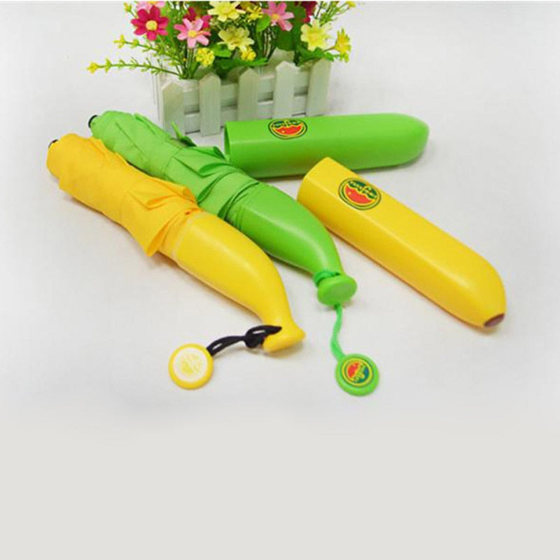 Banana Cute Umbrella Can Be Used As A Novelty Kids Gift Protection Windproof Folding Umbrella Gift 可愛香蕉造型折疊式雨傘