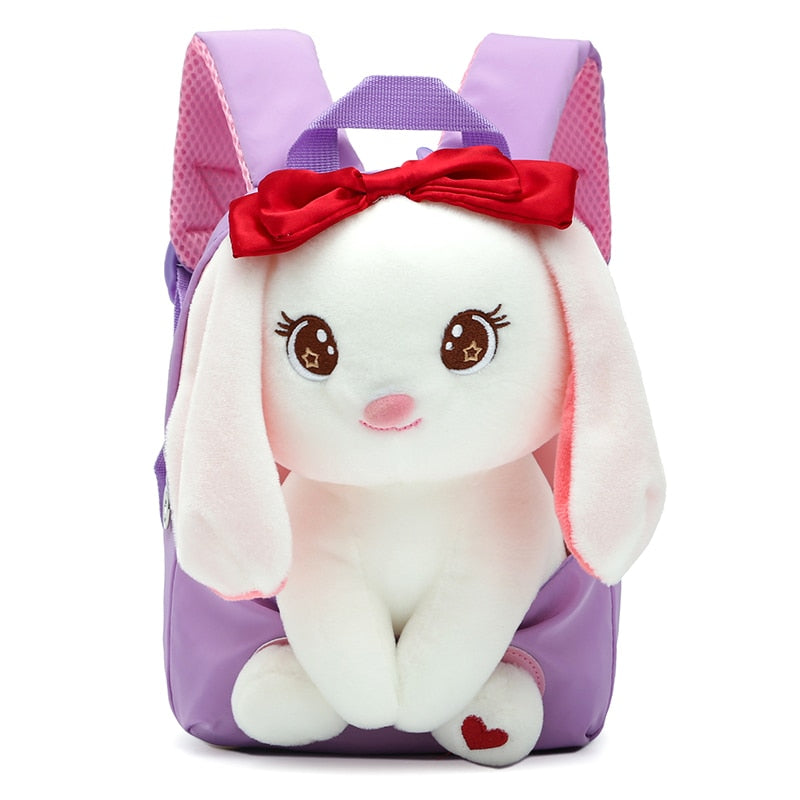 Plush School Bags for Girls Plush Animals Backpacks Kids Stuff Backpack Kindergarten Toddler Backpacks 可愛毛絨動物兒童背包