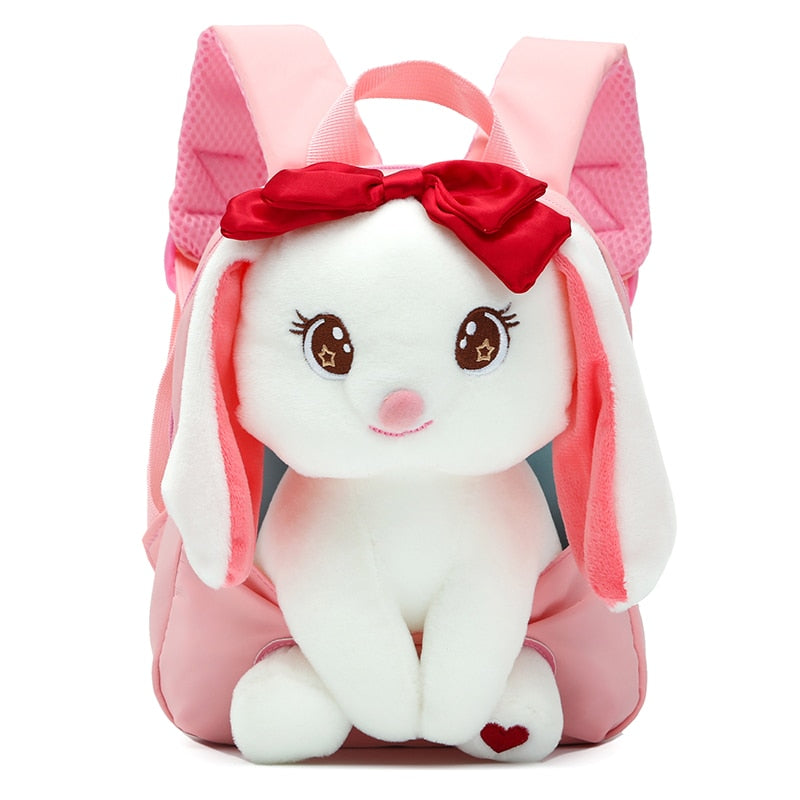 Plush School Bags for Girls Plush Animals Backpacks Kids Stuff Backpack Kindergarten Toddler Backpacks 可愛毛絨動物兒童背包