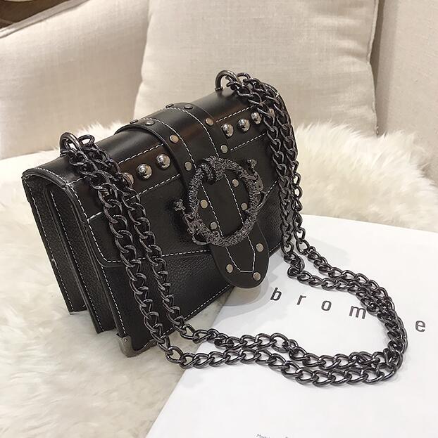 European Fashion Female Square Bag 2023 New Quality PU Leather Women's Designer Handbag Rivet Lock Chain Shoulder Messenger bags