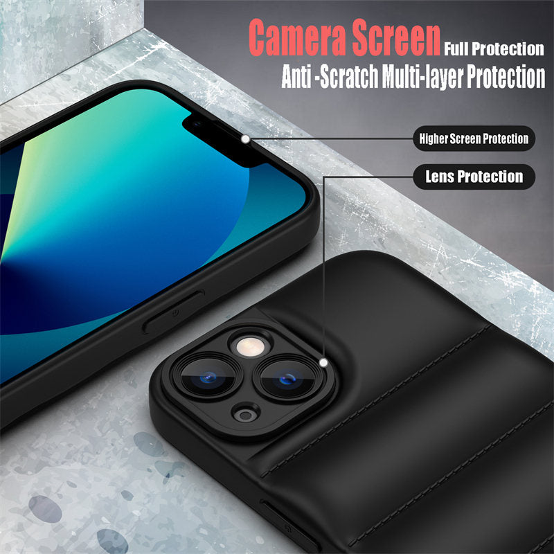 Luxury Soft Touch Down Jacket Puffer Case for IPhone 11 12 13 Pro Max Mini XS XR X 8 7 Plus SE 2020 The Puffer Case Soft Cover
