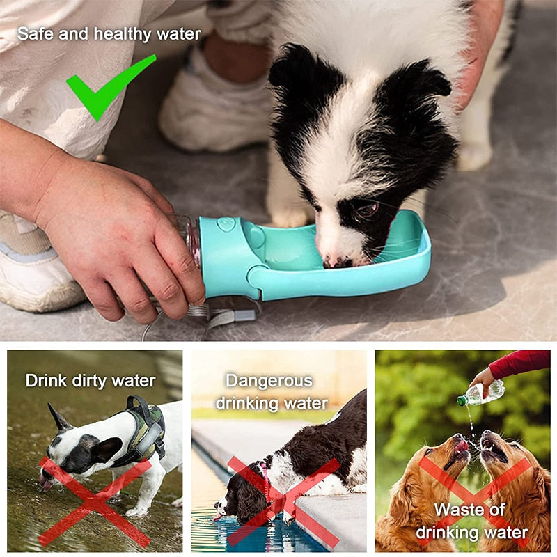Portable Dog Water Bottle Leak Proof Foldable Pet Water Bottles Dispenser Bowl Travel Drink Cup for Walking Hiking Traveling