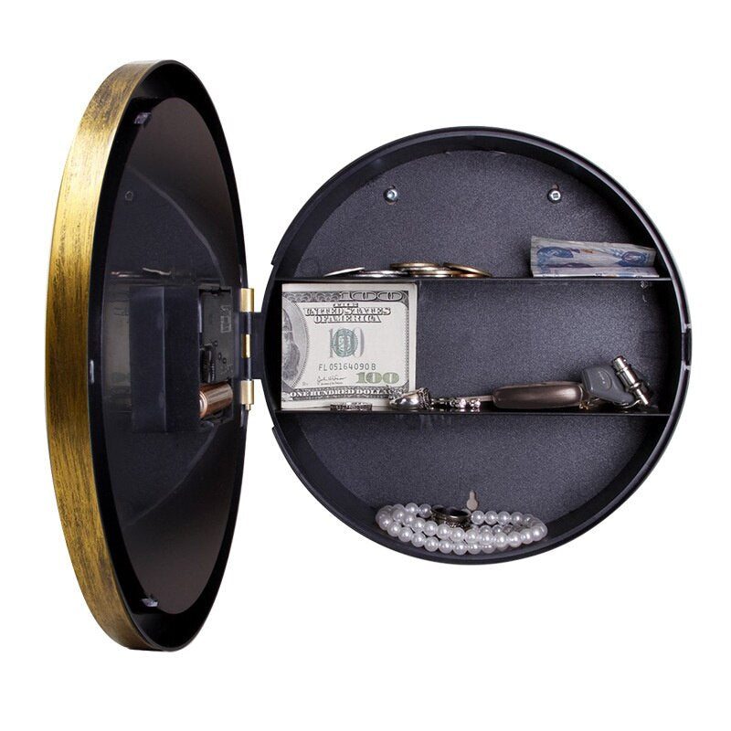 Retro Wall Clock Safe Wall Clock Home Decoration Valuables Storage Box Safe Hidden Secret Storage Box Money Jewelry