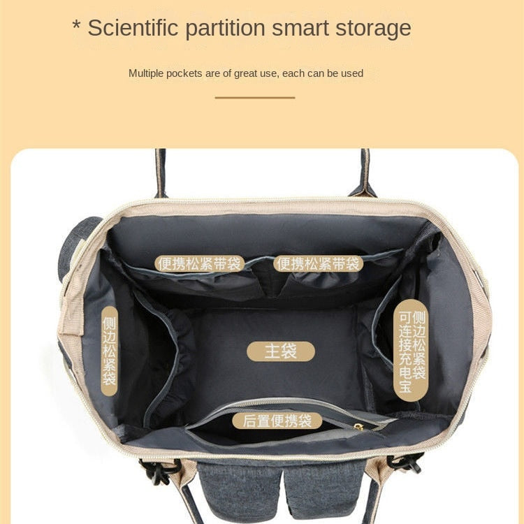 Fashion Baby Diaper Backpack Bag Mummy Maternity Solid Nappy Bag for Stroller Baby Backpack Bags for Mom Diaper Bag Organizer 時尚嬰兒尿布背包 + 嬰兒床