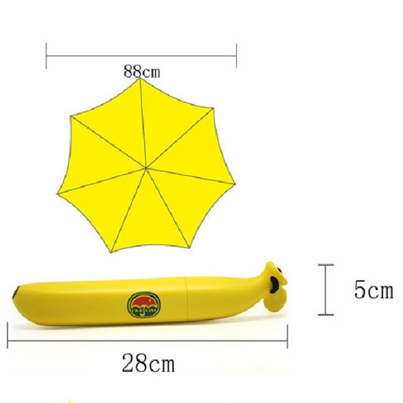 Banana Cute Umbrella Can Be Used As A Novelty Kids Gift Protection Windproof Folding Umbrella Gift 可愛香蕉造型折疊式雨傘