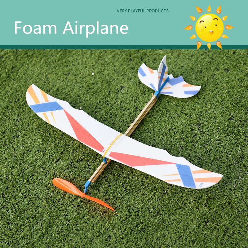 Rubber Bands Power Planes Hand Launch Throwing Foam Inertial Glider Aircraft Outdoor Toys for Child Kids Birthday Gifts