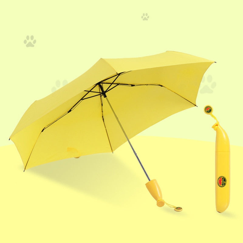 Banana Cute Umbrella Can Be Used As A Novelty Kids Gift Protection Windproof Folding Umbrella Gift 可愛香蕉造型折疊式雨傘