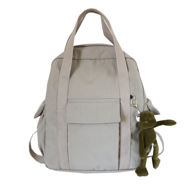 New Solid Color Women's Waterproof Nylon Backpack Simple School Bag For Teenage Girl Shoulder Travel Bag School Backpack