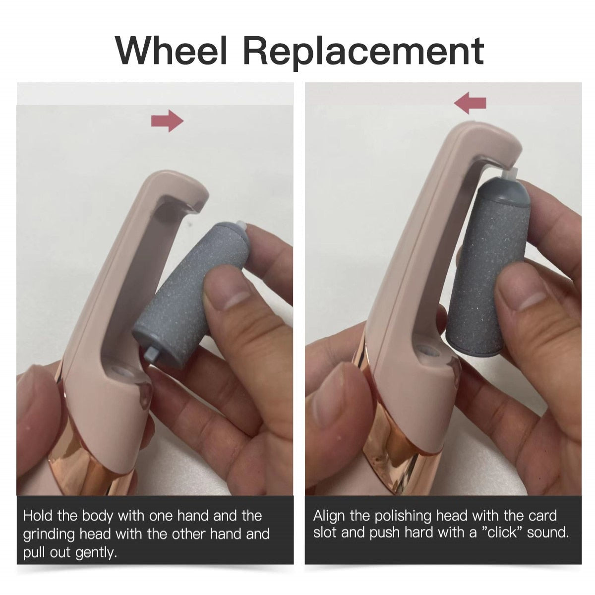 Electric Foot File Grinder Dead Dry Skin Callus Remover USB Rechargeable Feet Pedicure Tool With 2 Replaceable roller heads 電動腳部乾死皮打磨去除器+可更換滾輪頭2個套裝