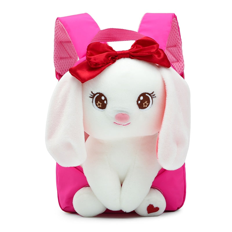 Plush School Bags for Girls Plush Animals Backpacks Kids Stuff Backpack Kindergarten Toddler Backpacks 可愛毛絨動物兒童背包