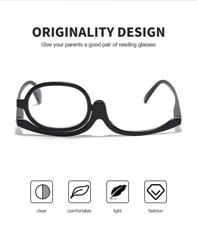 Women Magnifying Glasses Makeup Reading Glass Folding Eye Make Up Reading Glass PC Frame +1.0~+4.0 Resin Lens gafas de sol