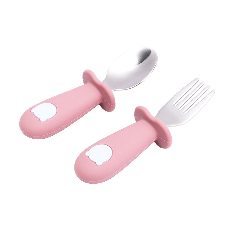 Baby Gadgets Tableware Set Children Utensil Stainless Steel Toddler Dinnerware Cutlery Cartoon Infant Food Feeding Spoon Fork