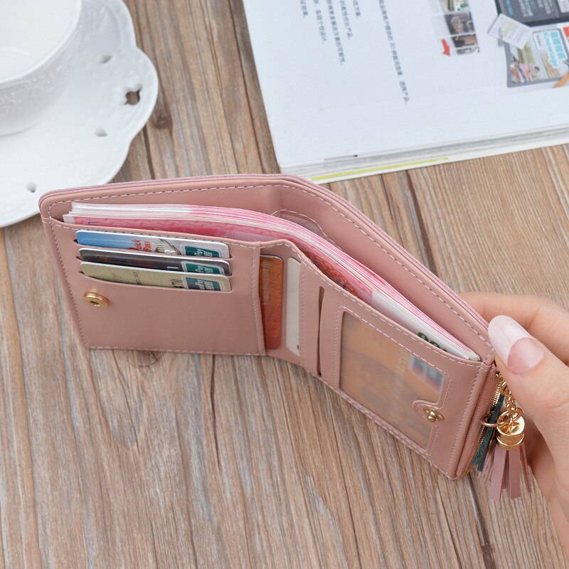 Geometric Women Cute Pink Wallets Pocket Purse Card Holder Patchwork Wallet Lady Female Fashion Short Coin Burse Money Bag 時尚幾何圖案設計零錢包