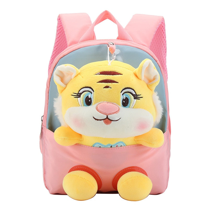 Plush School Bags for Girls Plush Animals Backpacks Kids Stuff Backpack Kindergarten Toddler Backpacks 可愛毛絨動物兒童背包