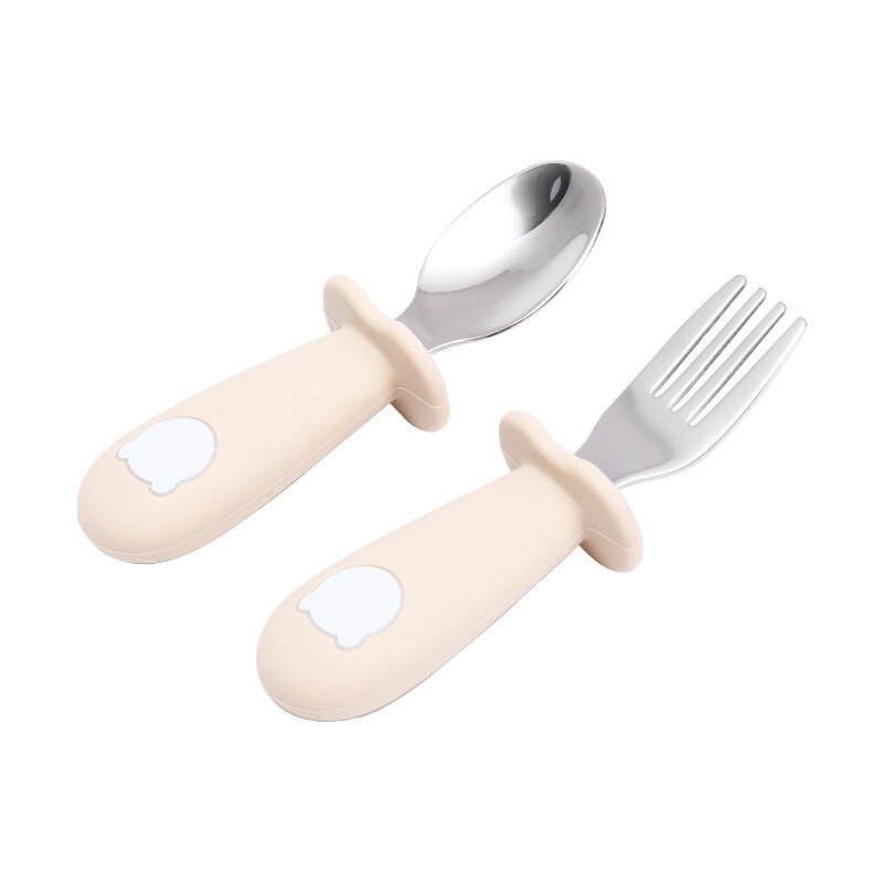 Baby Gadgets Tableware Set Children Utensil Stainless Steel Toddler Dinnerware Cutlery Cartoon Infant Food Feeding Spoon Fork