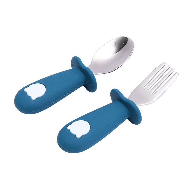 Baby Gadgets Tableware Set Children Utensil Stainless Steel Toddler Dinnerware Cutlery Cartoon Infant Food Feeding Spoon Fork