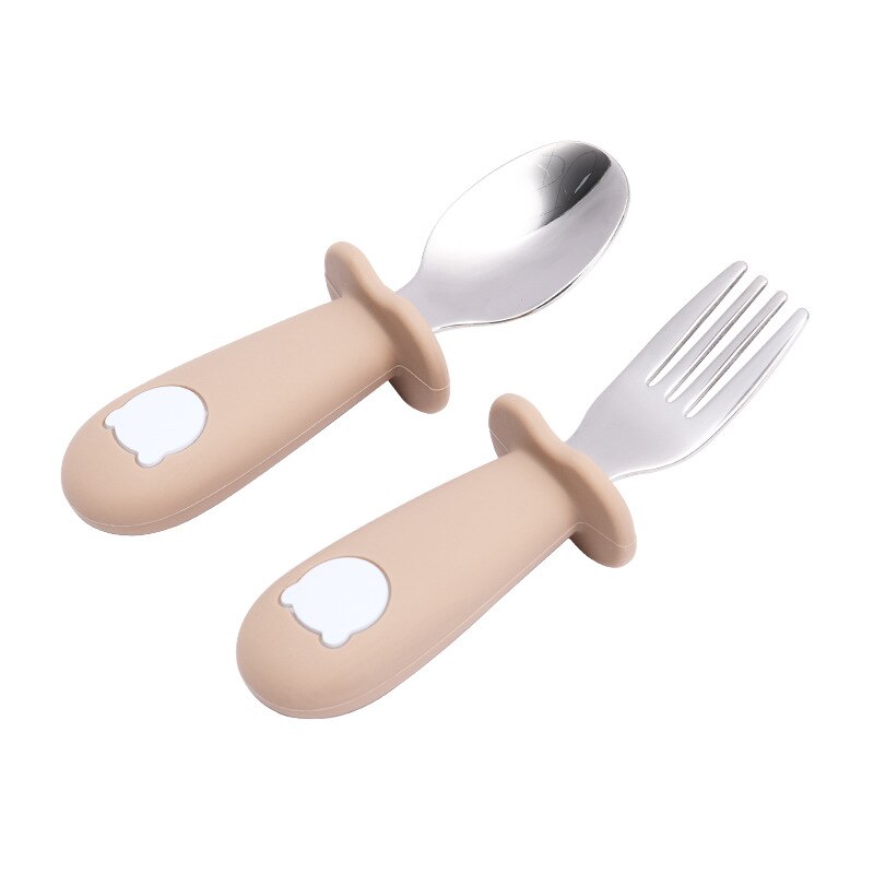 Baby Gadgets Tableware Set Children Utensil Stainless Steel Toddler Dinnerware Cutlery Cartoon Infant Food Feeding Spoon Fork