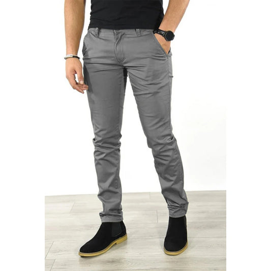 Autumn 2022 New Casual Pants Men 6 Colors Classic Style Fashion Business Slim Fit Straight Trousers 秋季男裝貼身剪裁休閒褲