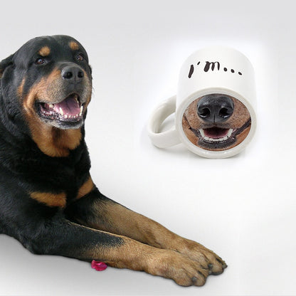 Creative Trick Funny Pig Nose Ceramic Mug Dog Nose Cup Sand Sculpture Drinking Cup Breakfast Cup Animation Cup 創意搞笑豬鼻或狗鼻子陶瓷馬克杯