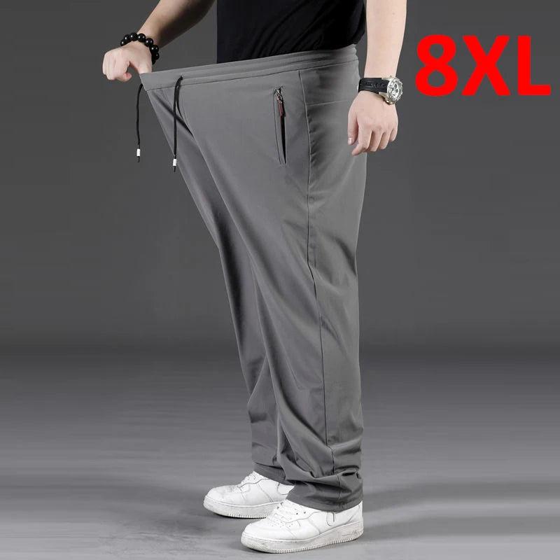 7XL 8XL Big Size Fashion Baggy Pants Men Baggy Pants 7XL/8XL超大尺碼時尚休閒彈性腰運動長褲