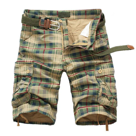 2025 Summer Men Fashion Casual Shorts (No belt) 2025夏季男士時尚格紋休閒短褲無腰帶