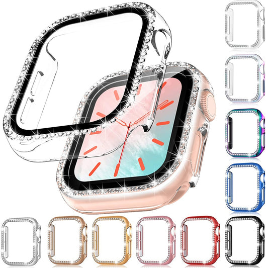 Diamond Bumper Protective Case for Apple Watch Cover Series 7 6 SE 54 38MM 42MM For Iwatch 45mm 41mm 40mm 44mm Apple Watch Case