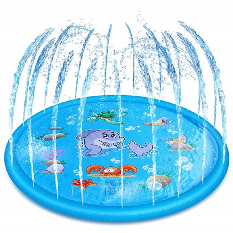 170cm Summer Children's Outdoor Play Water Games Beach Mat Lawn Inflatable Sprinkler Cushion Toys Cushion Gift Fun For Kids Baby