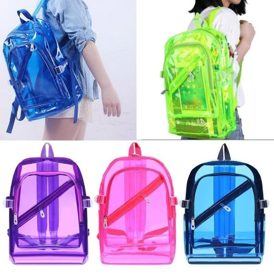 Fashion Transparent Backpack Waterproof PVC Clear Plastic Daily Backpack Mini Teenager Girls Notebook School Bag 時尚透明PVC迷你防水背包