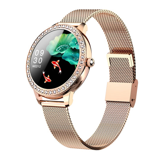 SN91 Waterproof Smart Watch Women Lovely Bracelet Heart Rate Monitor Sleep Monitor Smartwatch Connect IOS Android Round Screen