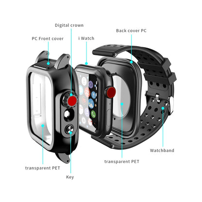 38/40/42/44 mm Watch Waterproof Case for Series 6  5  4/SE, Full Sealed Protective iWatch Case with Built-in Screen Protector 全密封 iWatch 防水保護殼帶內置屏幕保護膜