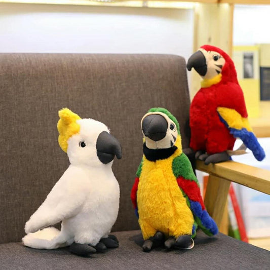 25cm Simulation Plush Parrot Bird Plush Stuffed Doll Kids Toy Home Table Sofa Car Garden Decor Ornament  Bird Prop Decoration