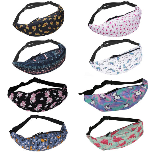 New 3D Colorful Waist Pack for Men Fanny Pack Style Bum Bag unicorn Women Money Belt Travelling waist Bag